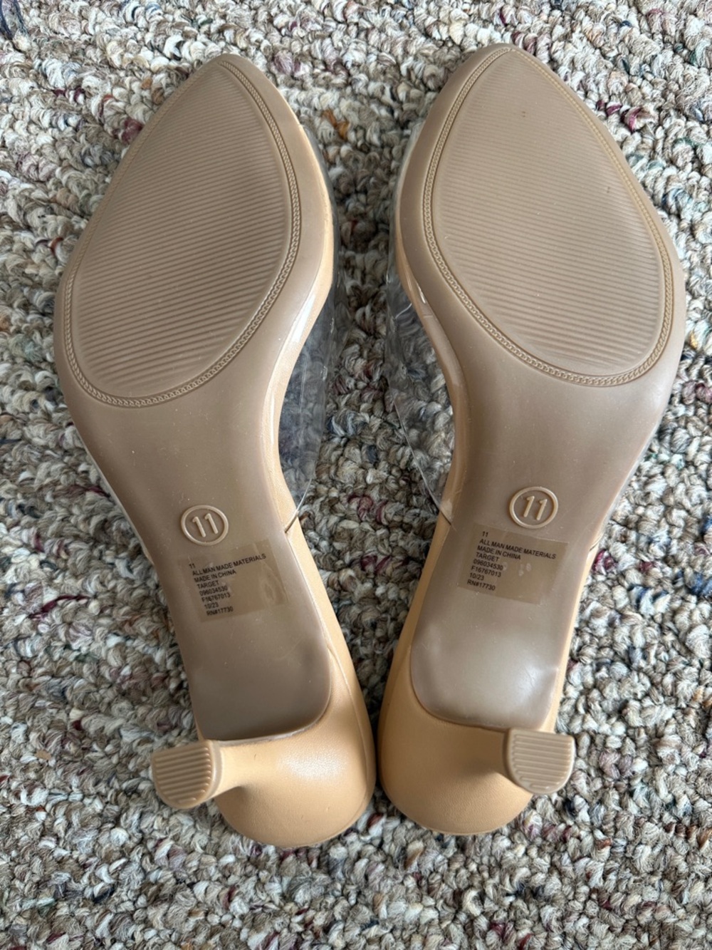 a new day Nude Clear Strap Pointed Kitten Heel Mules - Picture 5 of 6